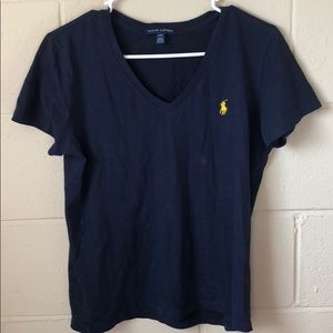 Navy Ralph Lauren Logo Short Sleeve Tee